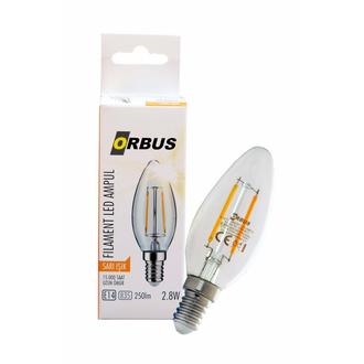 Orbus C37 4W Filament Bulb Clear E14 400Lm Ra80 220 - 240V/50Hz Ampul - 2700K Sarı Işık