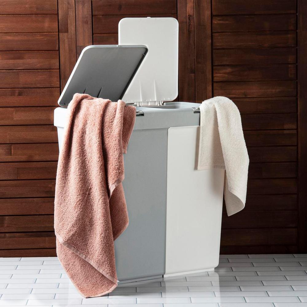  Motek Duo Laundry Gri / Beyaz Çamaşır Sepeti - 80 Litre