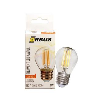 Orbus GC45 4W Filament Bulb Mini Top Şeffaf E27 300Lm Ampul - 2700K Sarı Işık