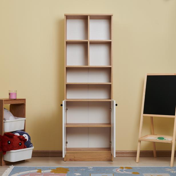  Just Home Ares 2 Kapak Raflı Kitaplık - Safir Meşe/Beyaz