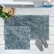  Nuvomon Bluenity Stone Wash Yaprak Banyo Paspası - Gri - 50x60 cm + 60x100 cm