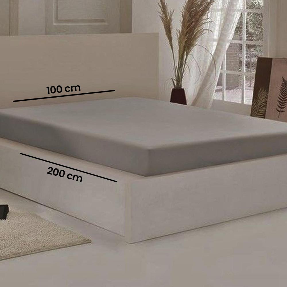  Nuvomon Pamuklu Penye Tek Kişilik Çarşaf - 100x200 cm - Antrasit