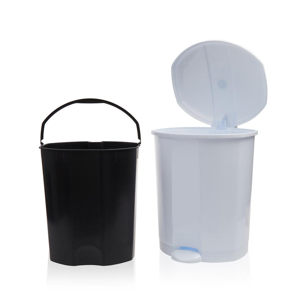  Plastik Dünyası Pedallı Çöp Kovası - Beyaz - 18 lt