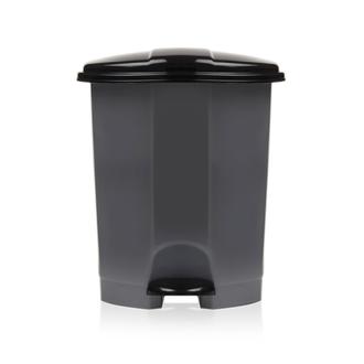 Plastik Dünyası Pedallı Çöp Kovası - Siyah / Gri - 7 lt