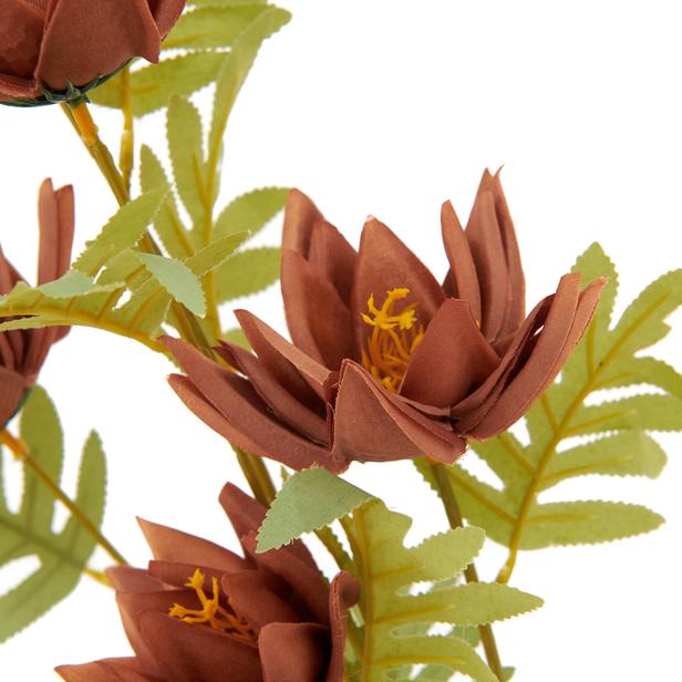  Q-Art Big Lotus Yapay Çiçek - Kahverengi