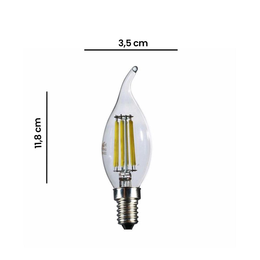  Heka Kıvrık Uç 6W E14 660Lm Ampul - 6500K Beyaz Işık