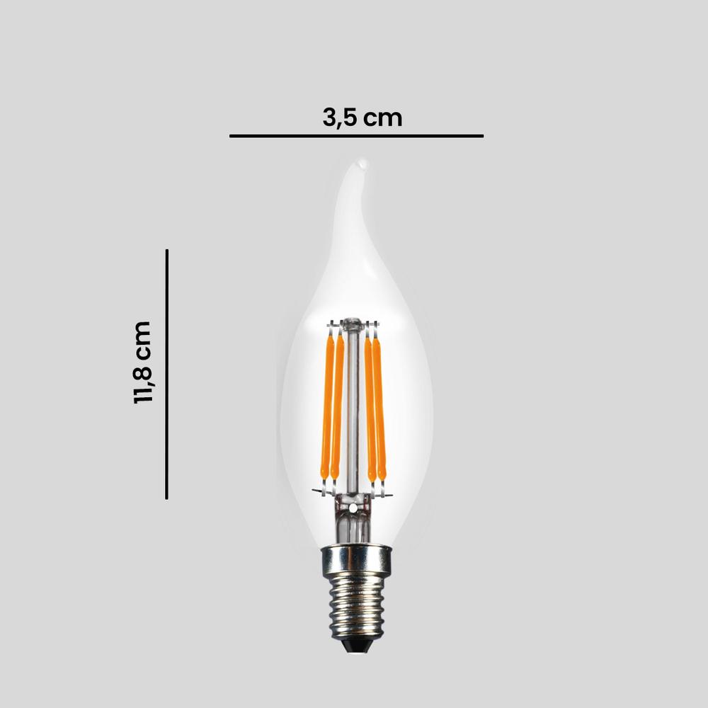  Lambam Kıvrık Uç C35 4W E14 Ampul - 3200K Gün Işığı