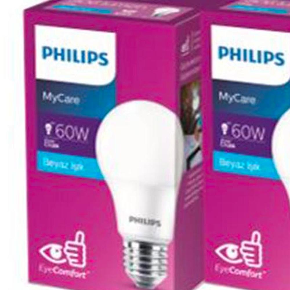  Philips LedBulb 8-60W 806Lm E27 New Gen 3’Lü Ampul – 6500K - Beyaz Işık