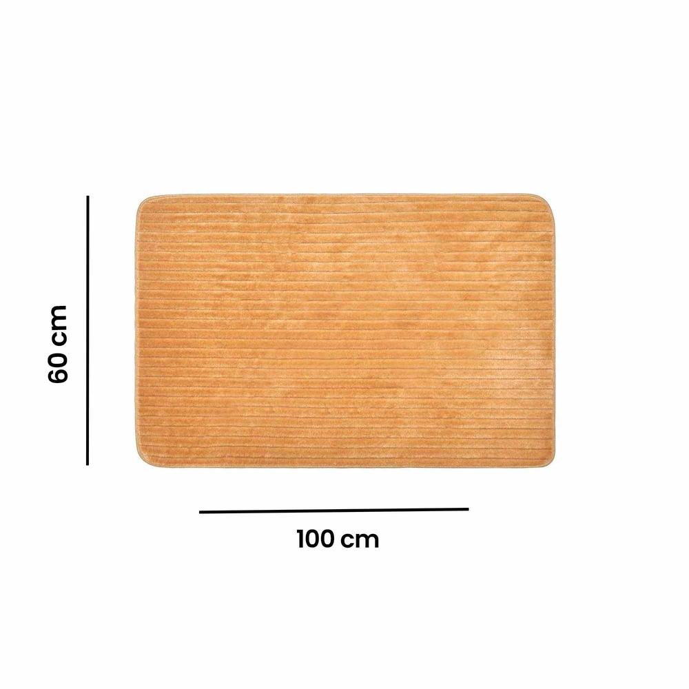  Nuvomon Fitilli 2'li Banyo Paspası - Bej - 60x100 cm + 50x60 cm
