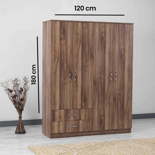  Tocco Masal 4 Kapaklı 2 Çekmeceli Gardırop - Meşe