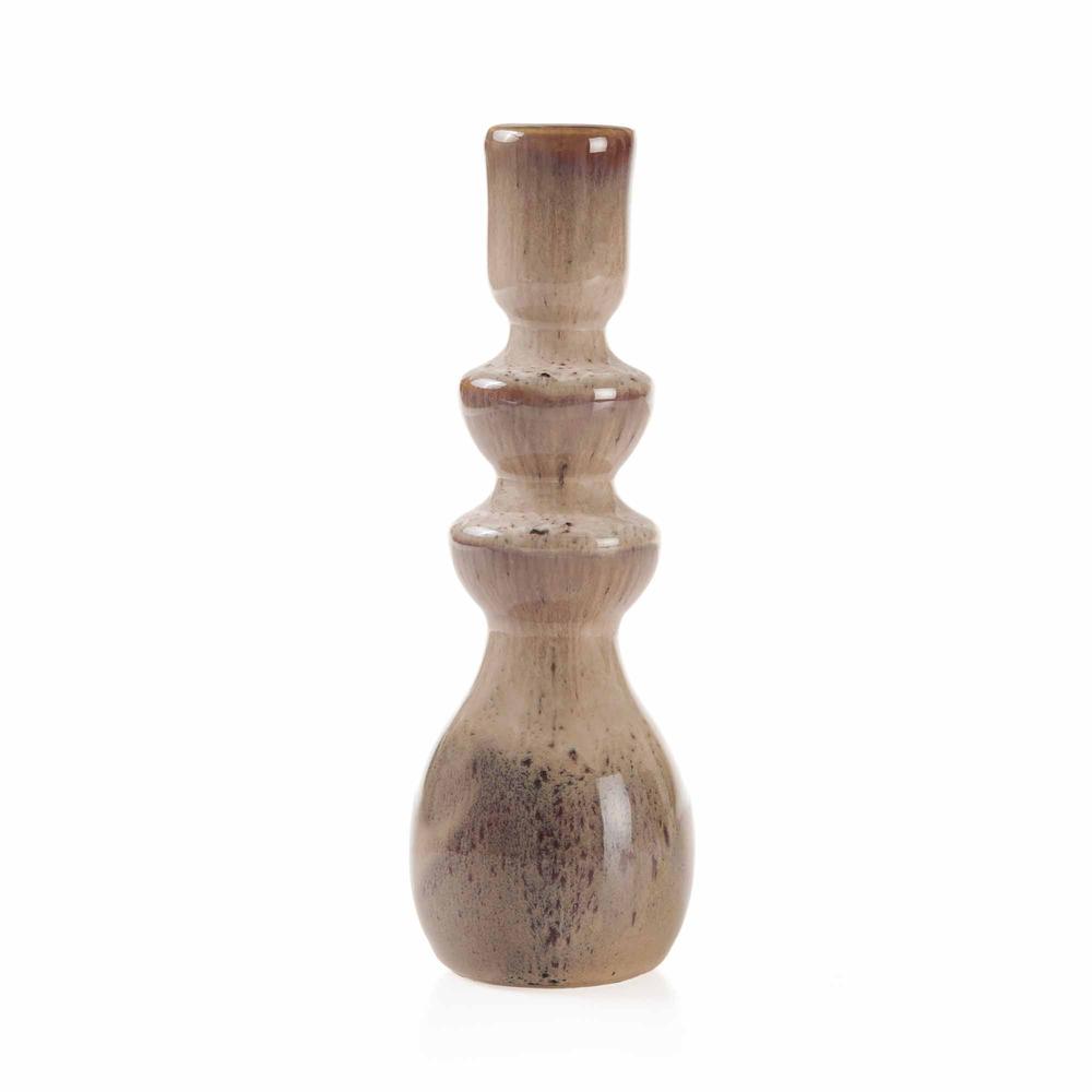 Q-Art Porselen Artemis Şamdan - Kahverengi - 16 cm