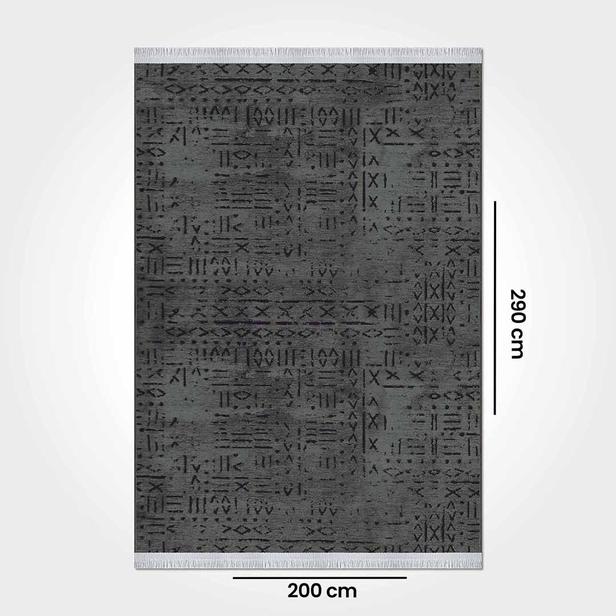  Crea Vena İskandinav Kilim - Antrasit - 200x290 cm