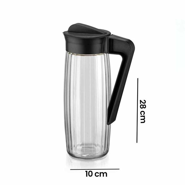  Qlux Karefe Çizgili Sürahi - 1600 ml - Asorti