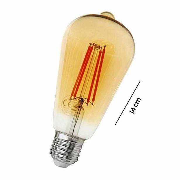  Orbus St64 4W Filament Bulb Amber E27 300Lm Ampul - 2200K Sarı Işık