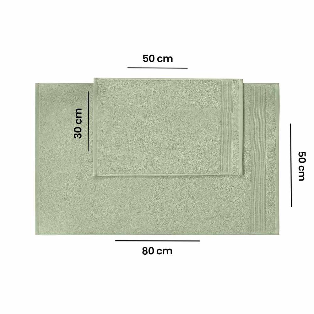  Nuvomon 2'li Havlu Seti - Adaçayı Yeşili - 30x50 cm + 50x80 cm