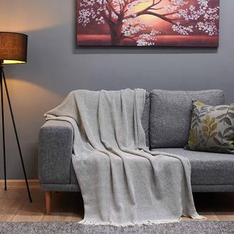 Buca Yün Balıksırtı Koltuk Örtüsü - Açık Gri - 170x230 cm