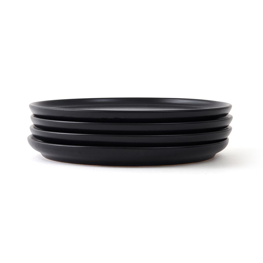  Keramika Nordic 4'lü Pasta Tabağı - Siyah - 22 cm