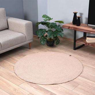 Giz Home Drop Örgü Yuvarlak Halı - Camel - 120x120 cm