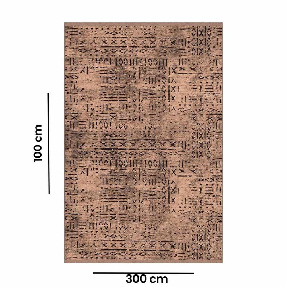  Crea Vena İskandinav Kilim - Kahverengi - 100x300 cm