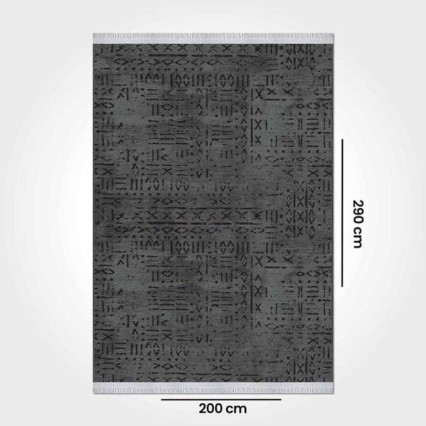  Crea Vena İskandinav Kilim - Antrasit - 200x290 cm
