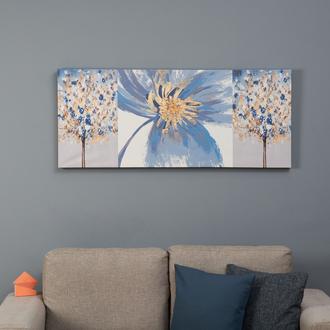 Q-Art Dekoratif Blue Spring Kanvas Tablo - 50x120 cm
