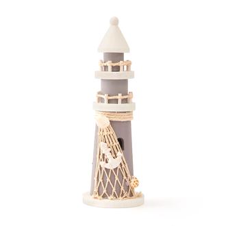 Q-Art Dekoratif Lighthouse Biblo - Gri - 22 cm